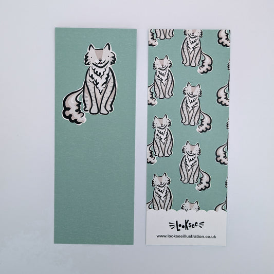 Dylan the Grey Fluffy Cat Bookmark