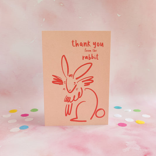 Letta the Rabbit Thank You from the Rabbit Doodle Card