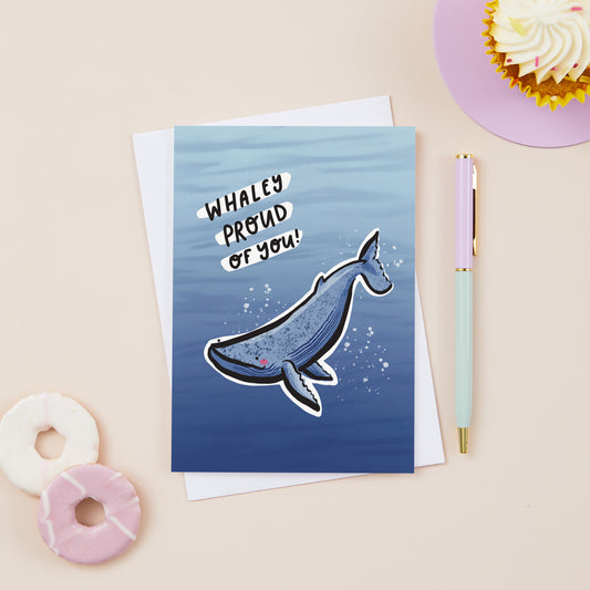 Indigo the Whale Whaley Proud of You Congratulations Card