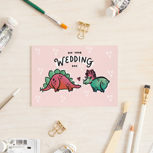 Topsy & Steg Dinosaurs Wedding Card