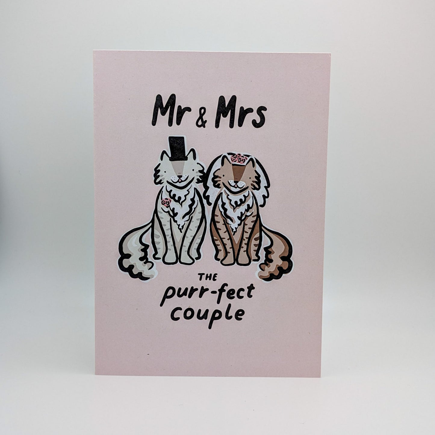 Mr & Mrs Purrfect Couple Cats Wedding Card