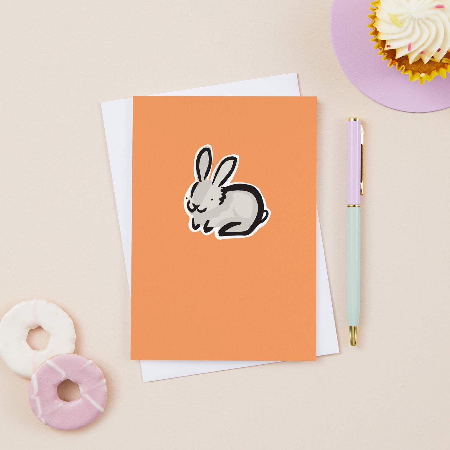 Misty the Grey Rabbit Card