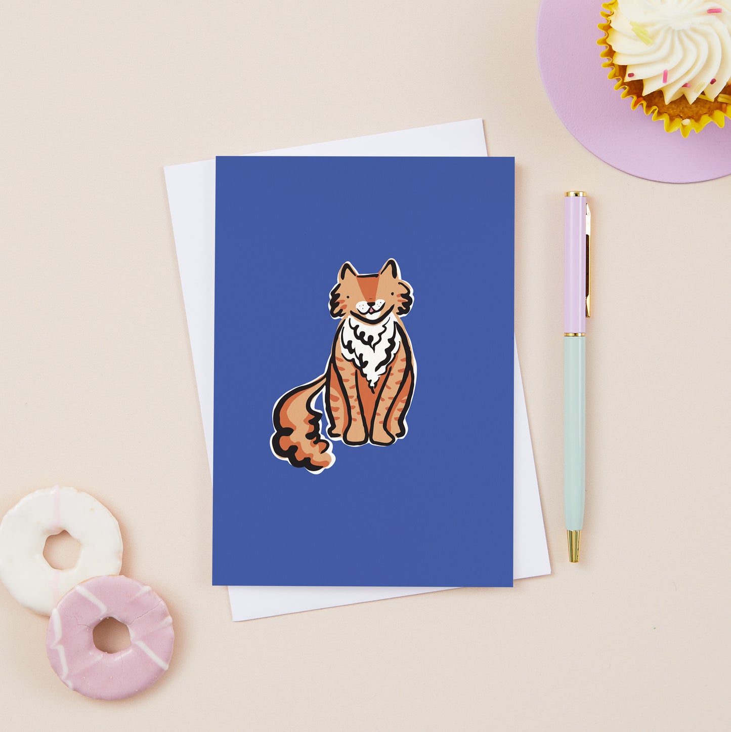 Jasper the Fluffy Ginger Tabby Cat Card