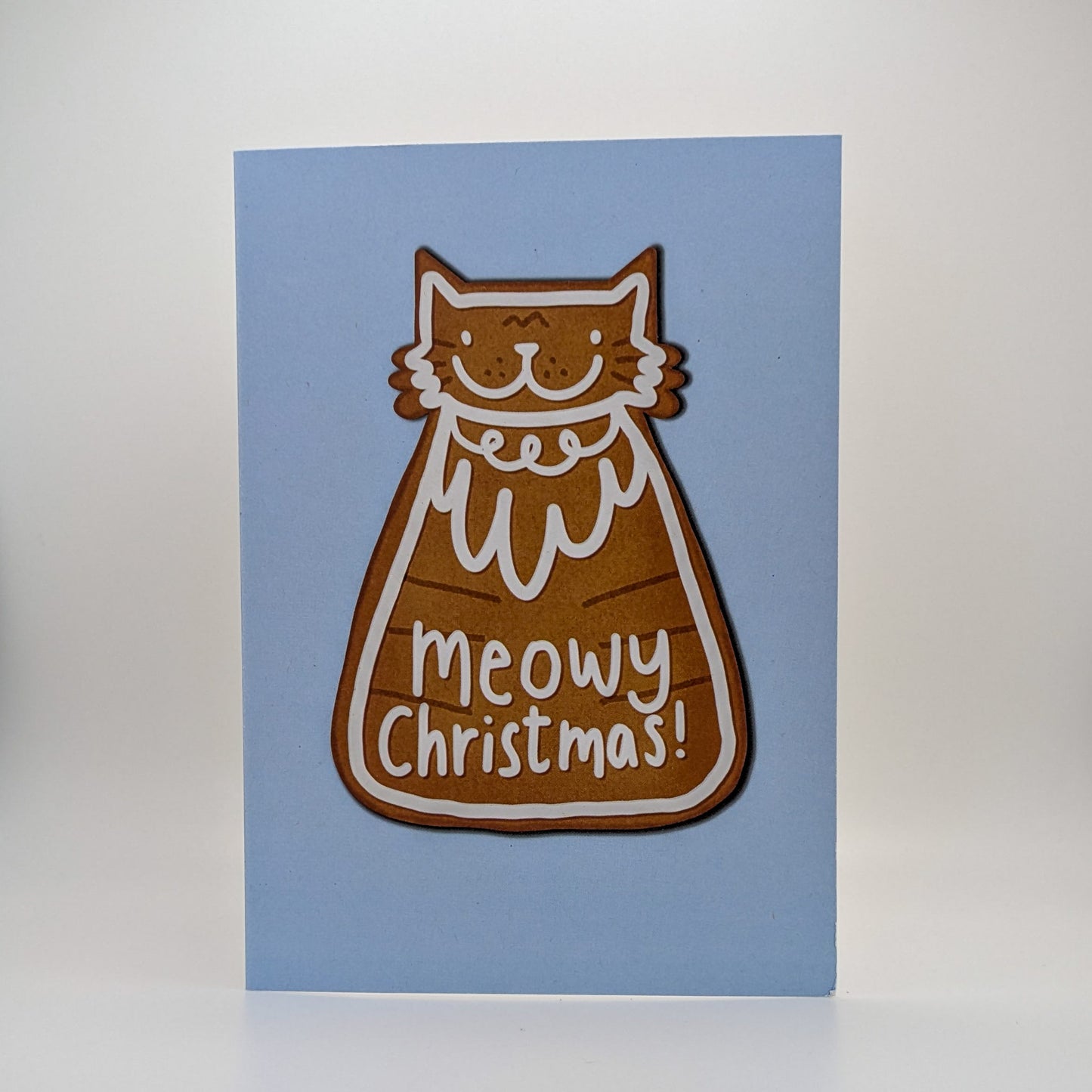 Gingerbread Cat Meowy Christmas Card