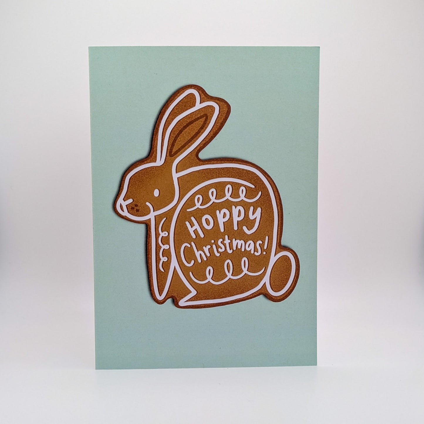 Gingerbread Rabbit Hoppy Christmas Card