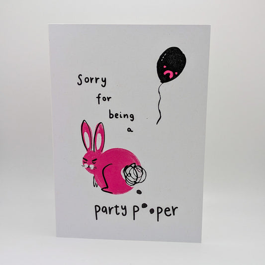 Sorry Party Pooper Rabbit Card