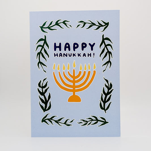 Hanukkah Menorah Colourful Card