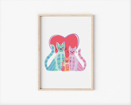 Cat Trio A5 Art Print