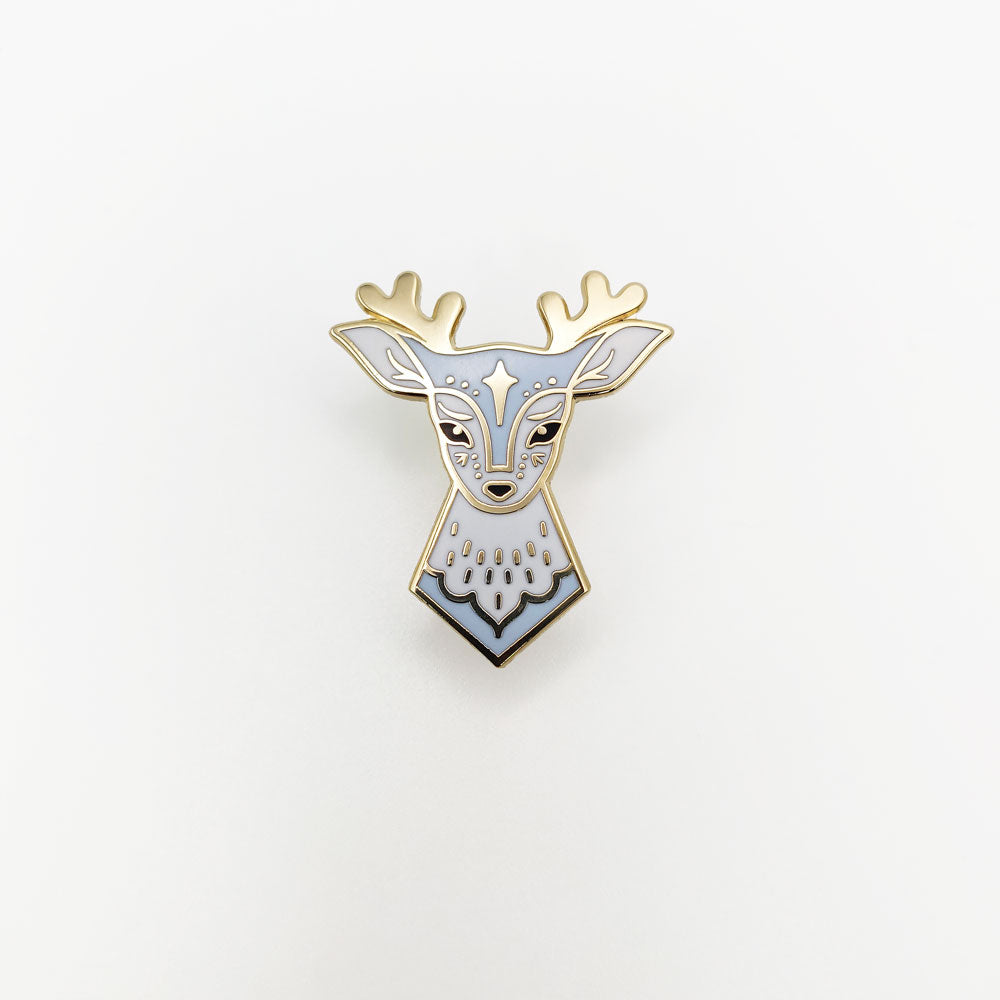 Blue Fairytale Deer Enamel Pin in Gift Box