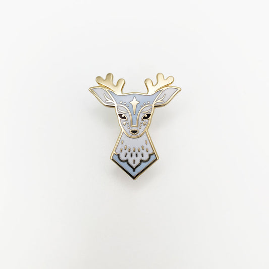 Blue Fairytale Deer Enamel Pin in Gift Box