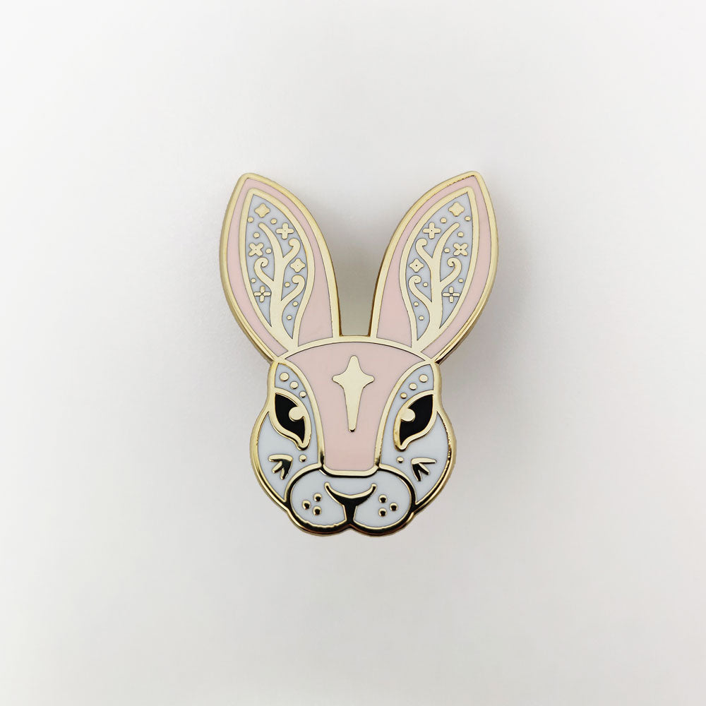 Pink Fairytale Rabbit Enamel Pin in Gift Box