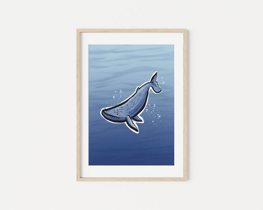Indigo the Humpback Whale A5 Art Print