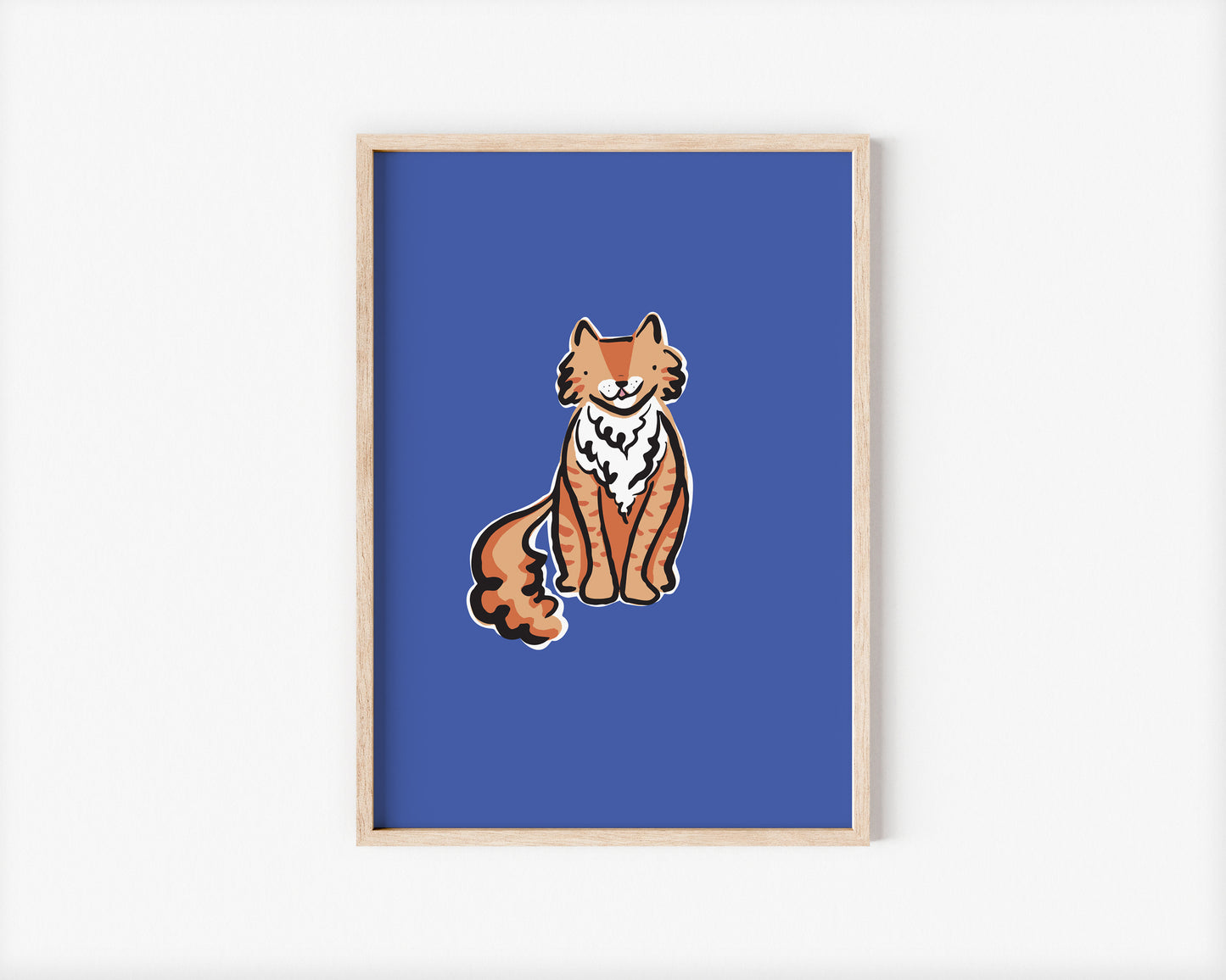 Jasper the Ginger Fluffy Cat A5 Art Print