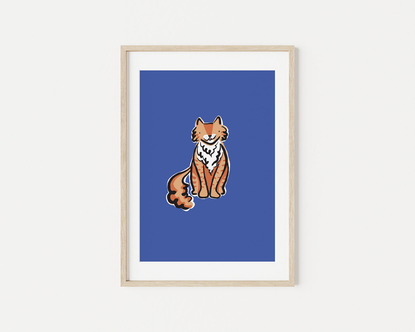 Jasper the Ginger Fluffy Cat A5 Art Print