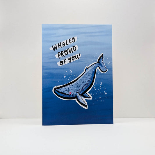 Indigo the Whale Whaley Proud of You Congratulations Card