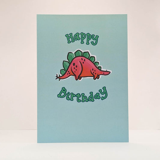 Steg the Stegosaurus Dinosaur Birthday Card
