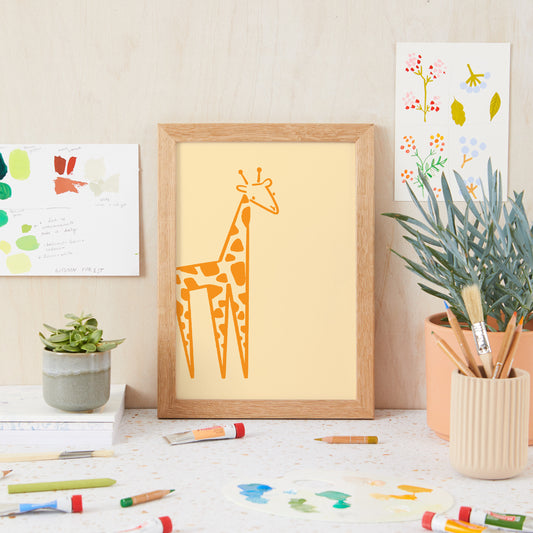 Langston the Giraffe A4 Art Print
