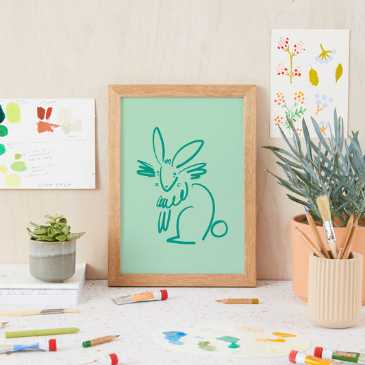 Letta the Rabbit A4 Art Print