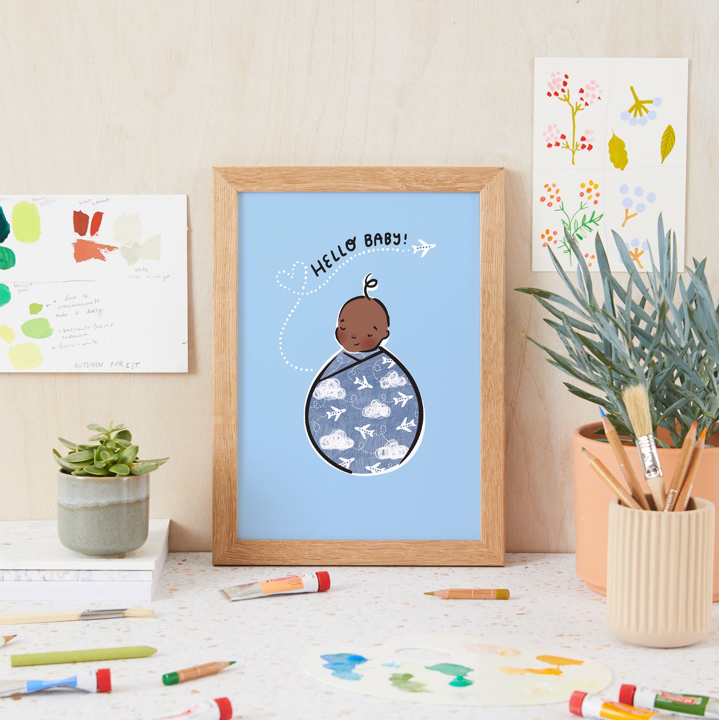 Little Adventurer Baby Wilbur A5 Art Print