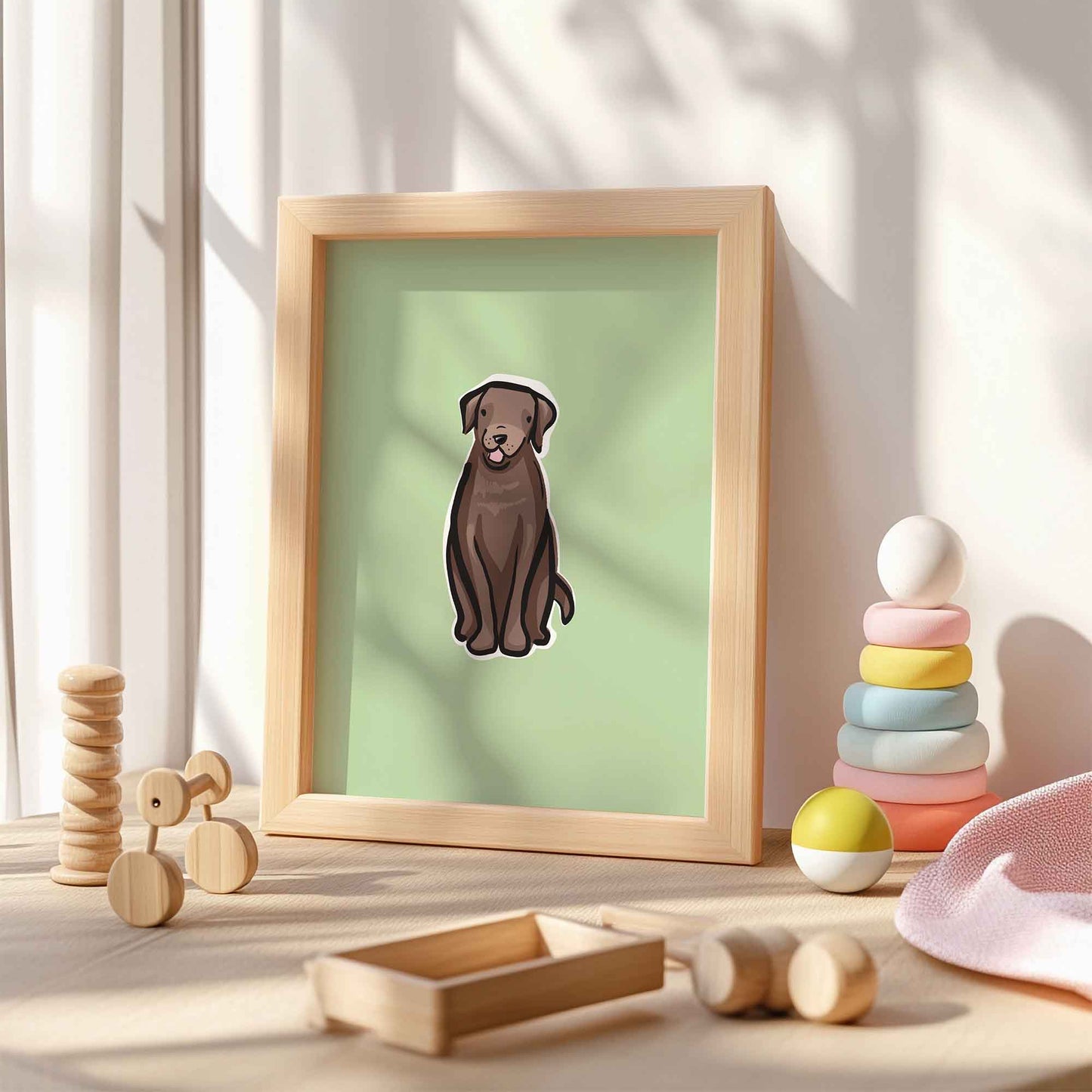 Maple the Chocolate Labrador Dog A5 Art Print