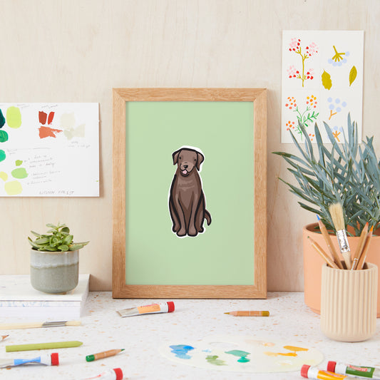 Maple the Chocolate Labrador Dog A5 Art Print