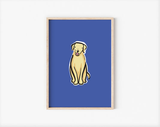 Midas the Yellow Labrador Dog A5 Art Print
