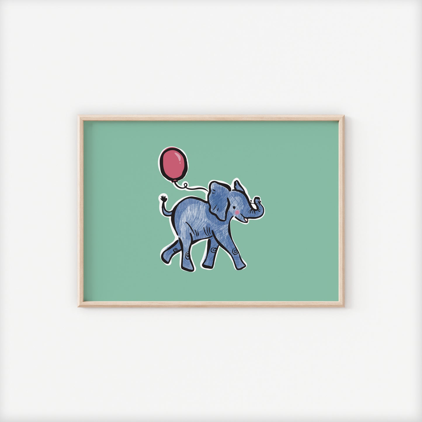 Neiro the Baby Elephant A5 Art Print