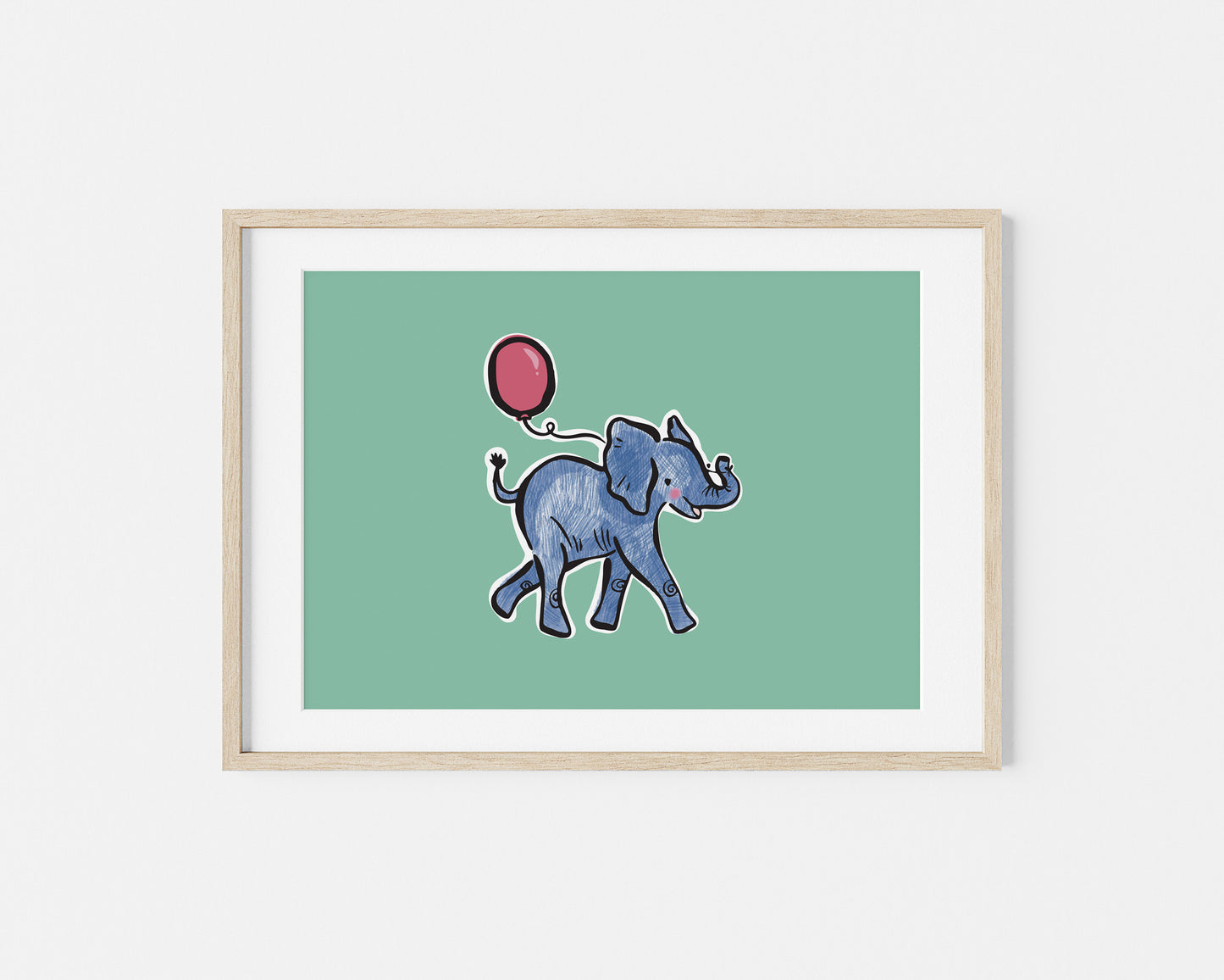 Neiro the Baby Elephant A5 Art Print