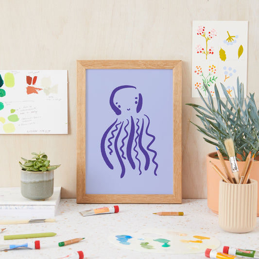Octavia the Octopus A4 Art Print
