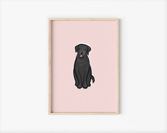 Pepper the Black Labrador Dog A5 Art Print