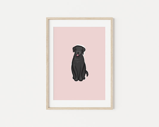 Pepper the Black Labrador Dog A5 Art Print