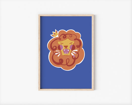 Rory the Lion King A5 Art Print