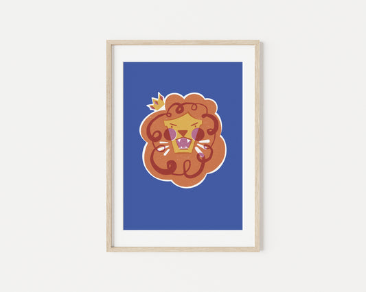 Rory the Lion King A5 Art Print