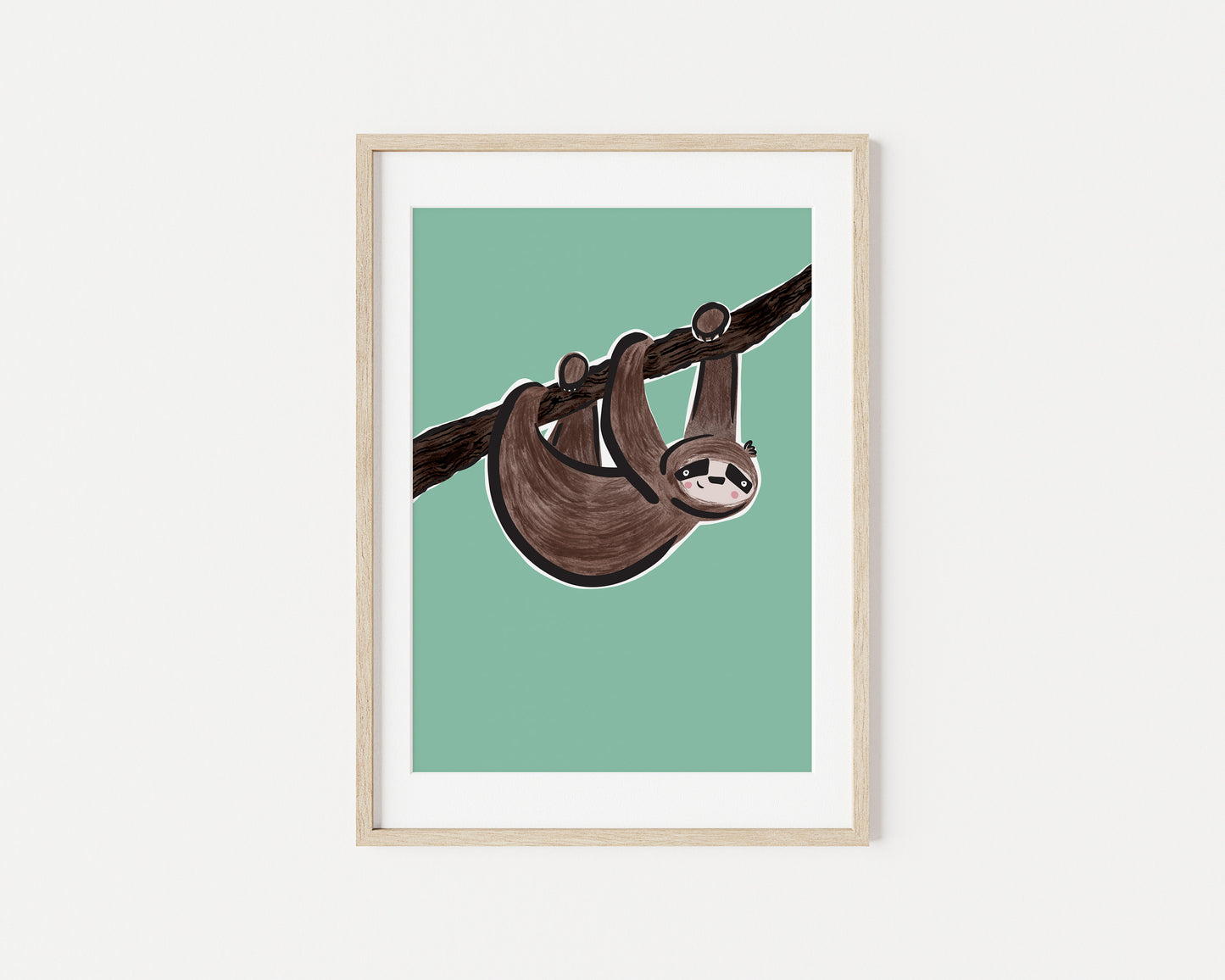 Sereno the Relaxing Sloth A5 Art Print
