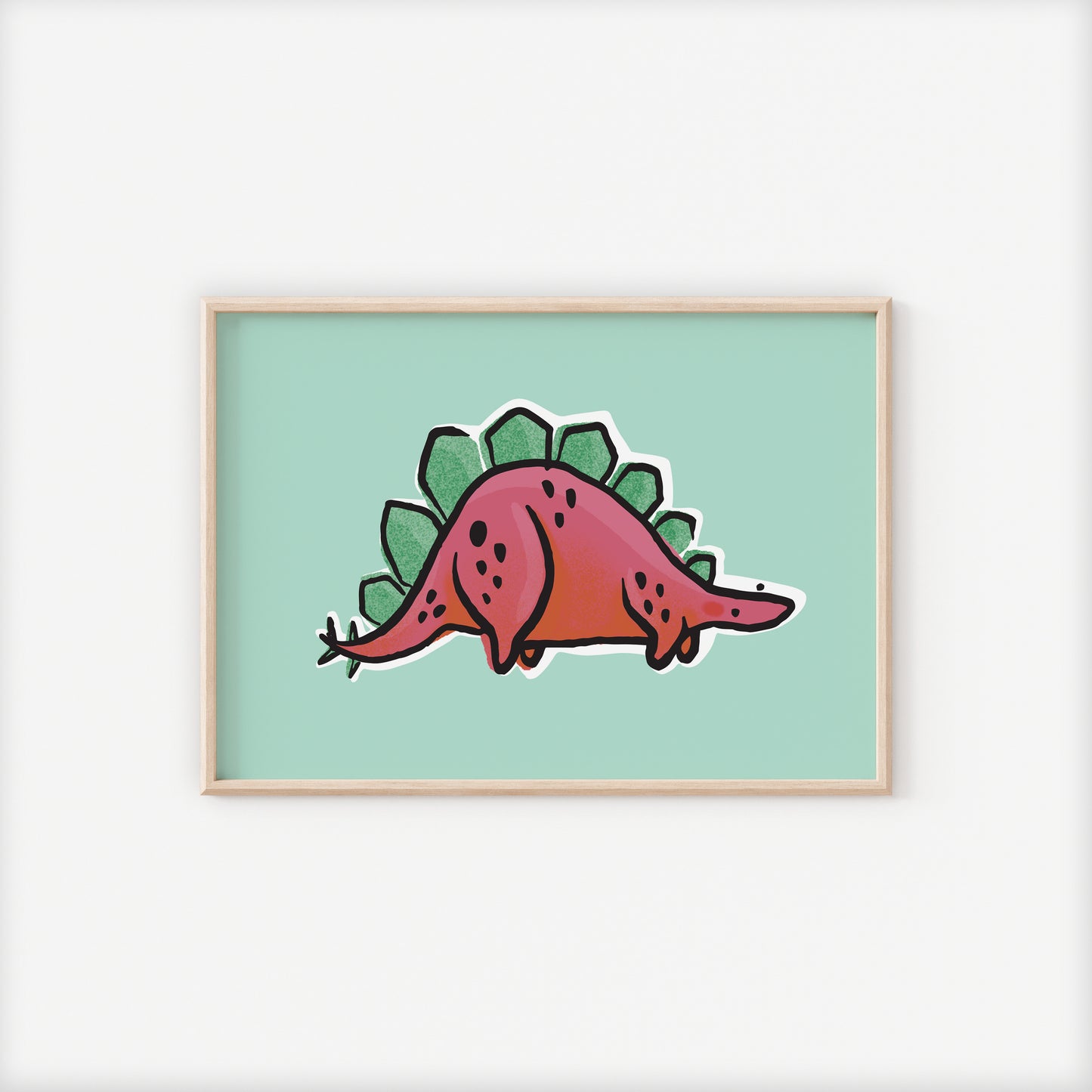 Steg the Stegosaurus Dinosaur A5 Art Print