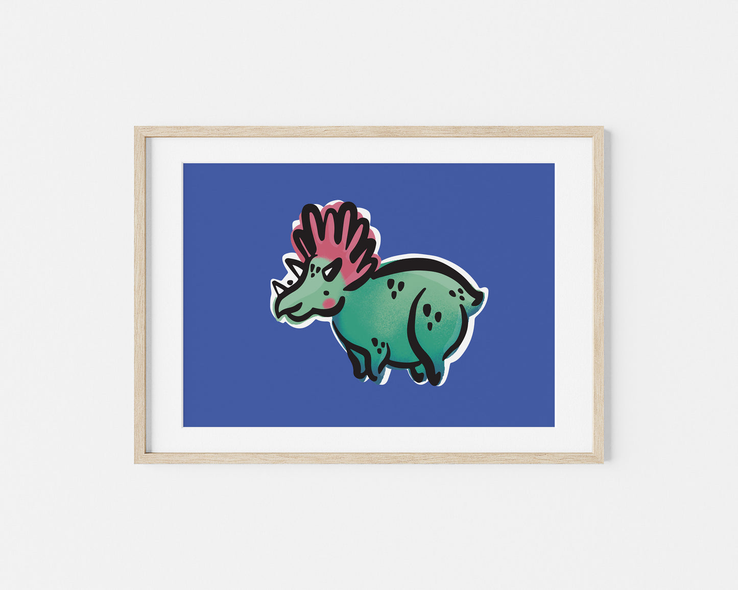 Topsy the Triceratops Dinosaur A5 Art Print