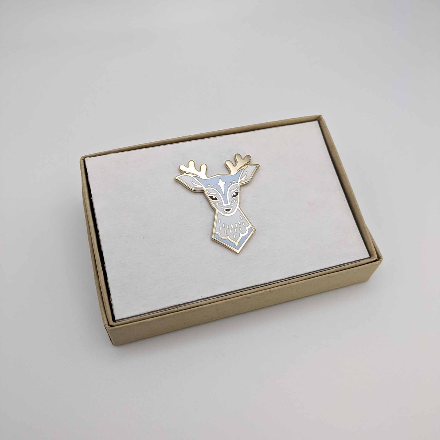 Blue Fairytale Deer Enamel Pin in Gift Box