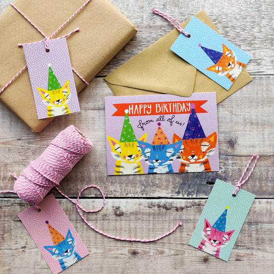 Kyra the Pink Party Tiger Gift Tags | Pack of 6