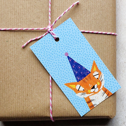 Gabriel the Orange Party Tiger Gift Tags | Pack of 6