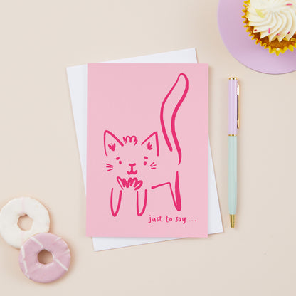 Cleo the Cat Just to Say Card