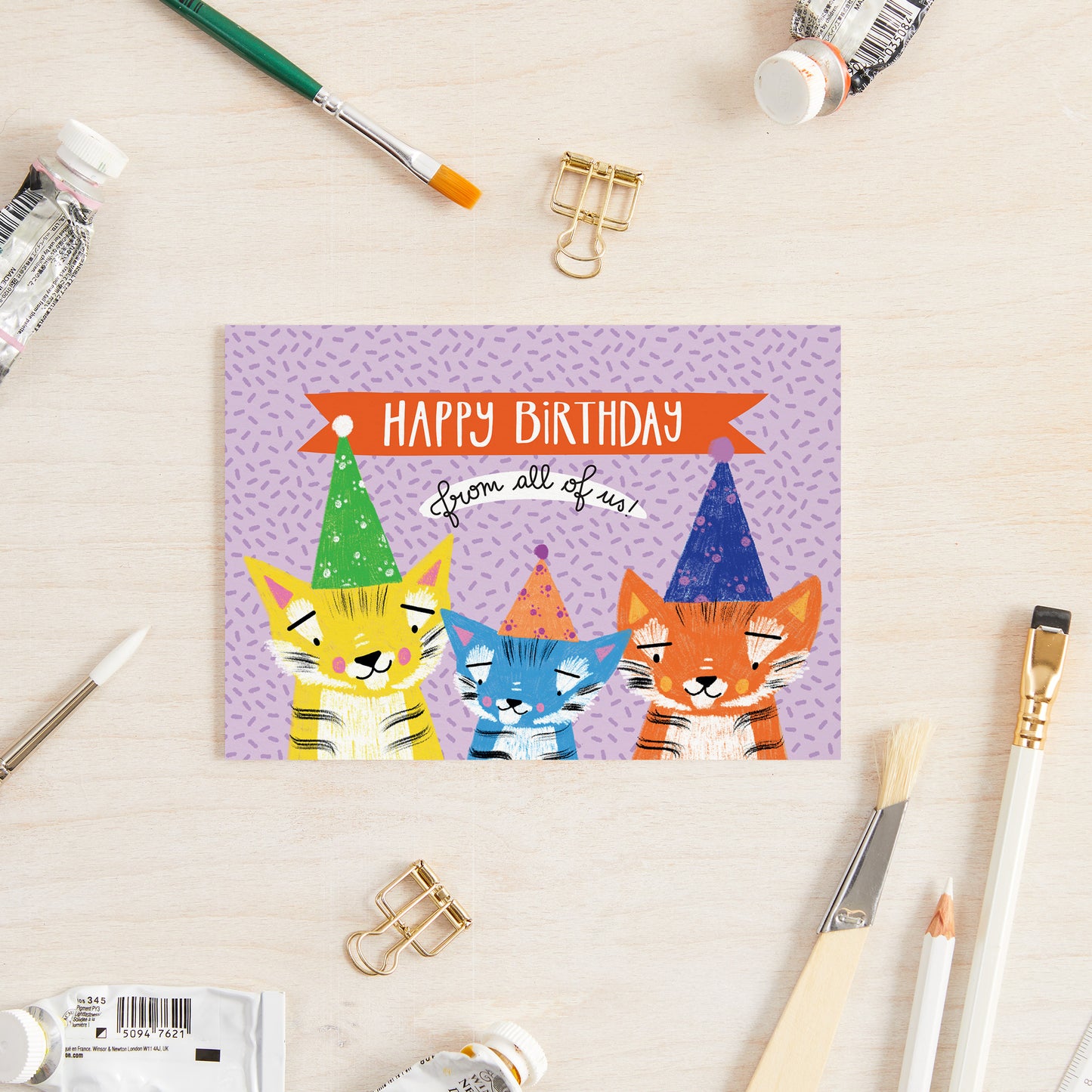 Party Tigers Group Happy Birthday From All of Us Card