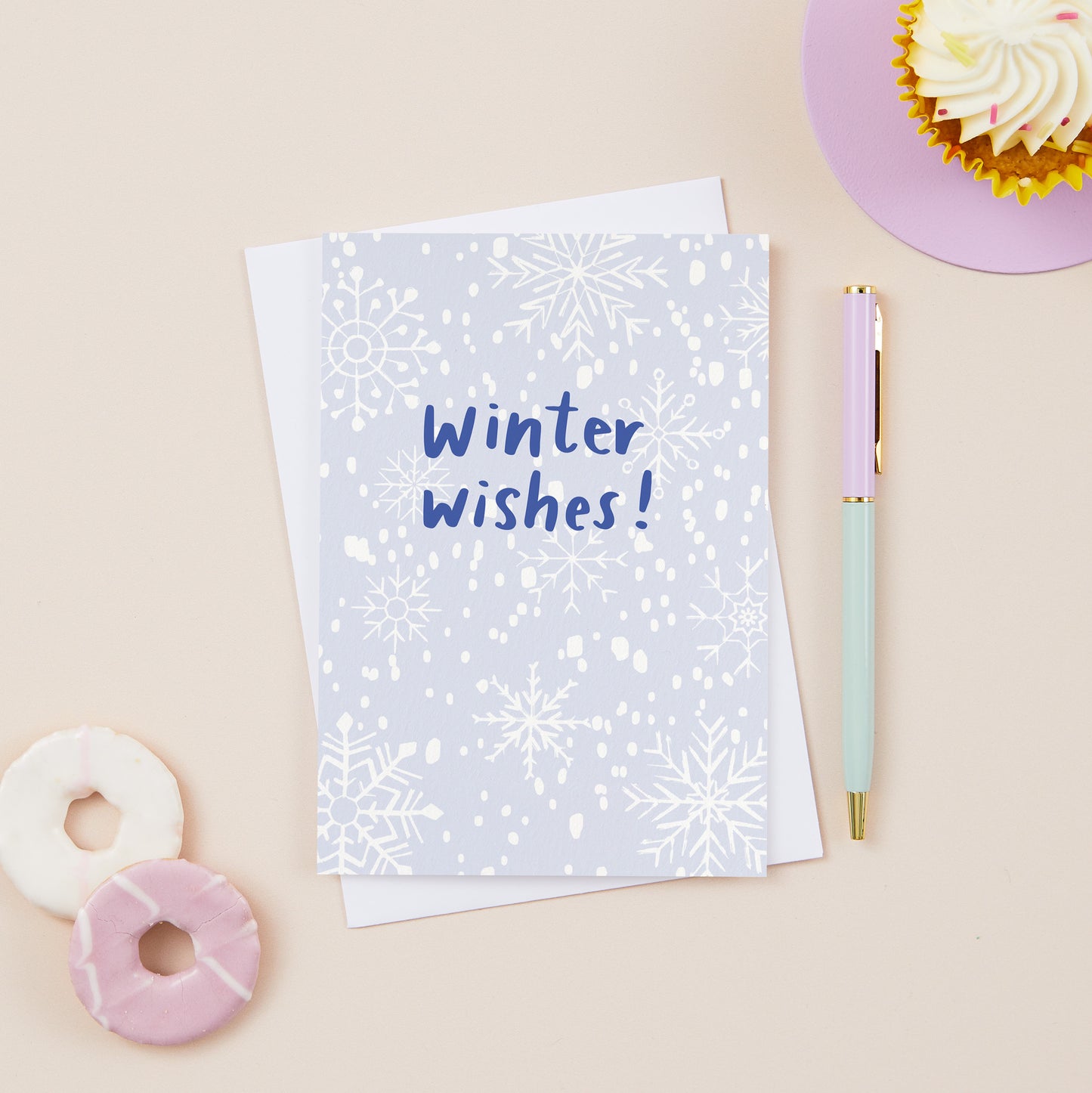 Snowflake Blue Winter Card