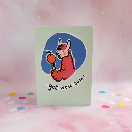 Oriana the Llama Get Well Soon Card