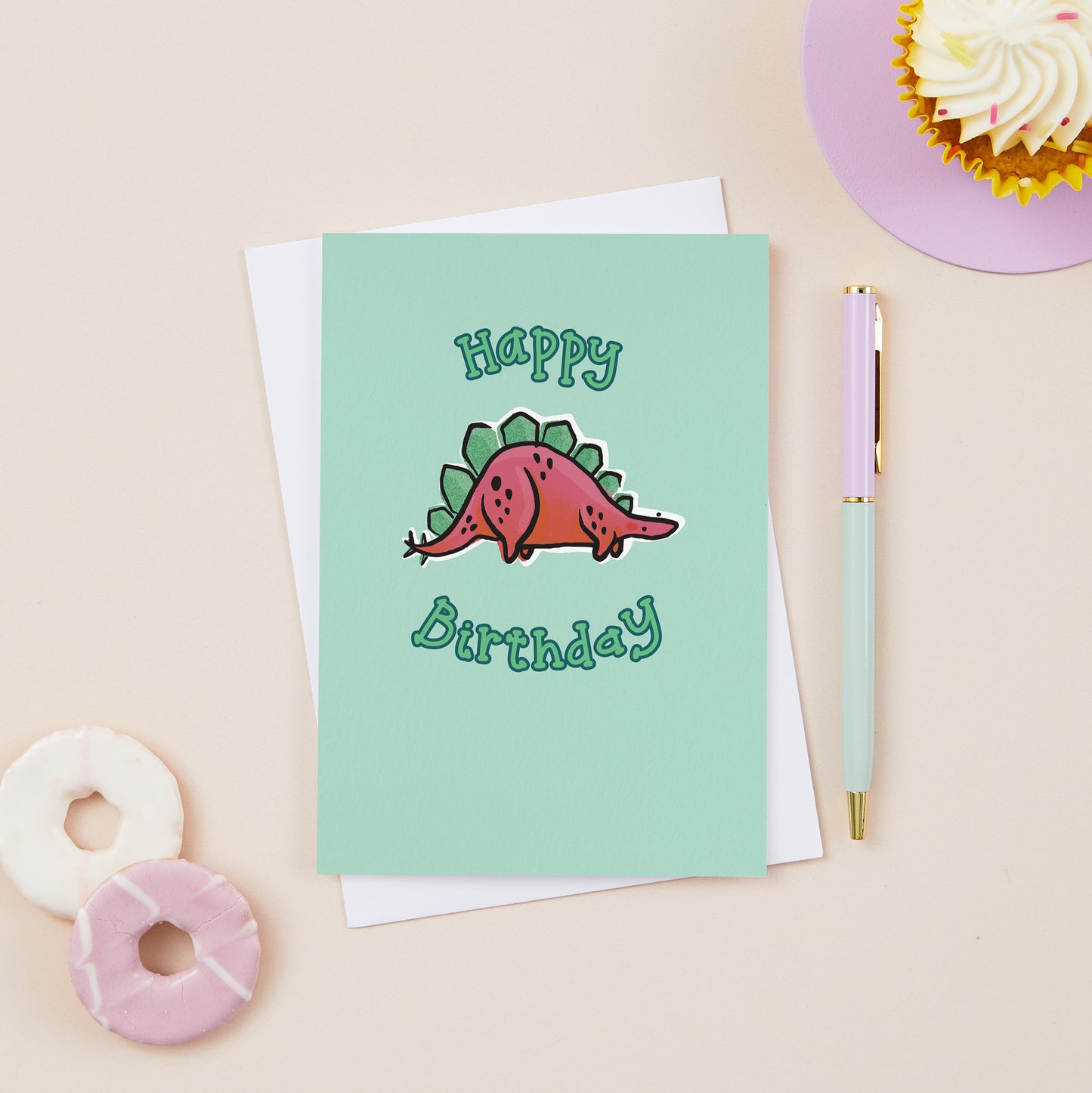 Steg the Stegosaurus Dinosaur Birthday Card