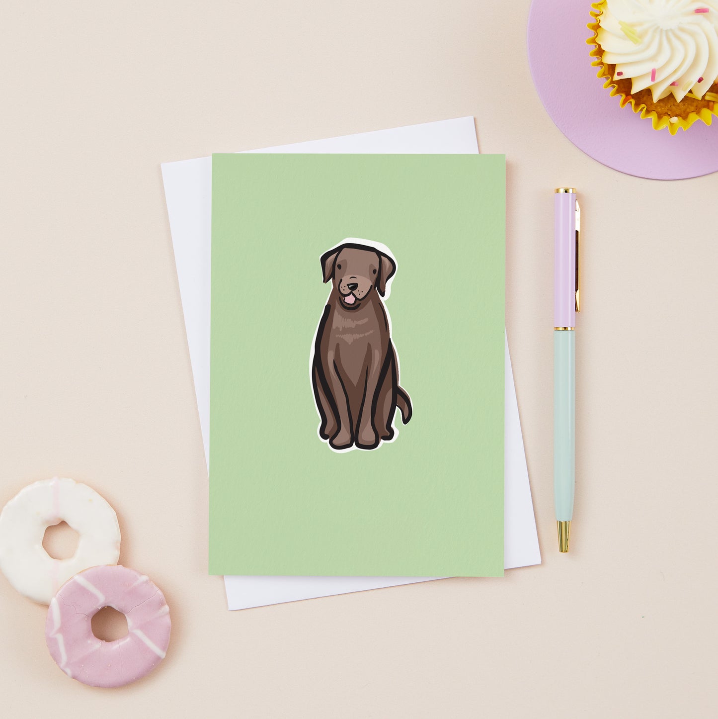 Maple the Chocolate Brown Labrador Dog Card