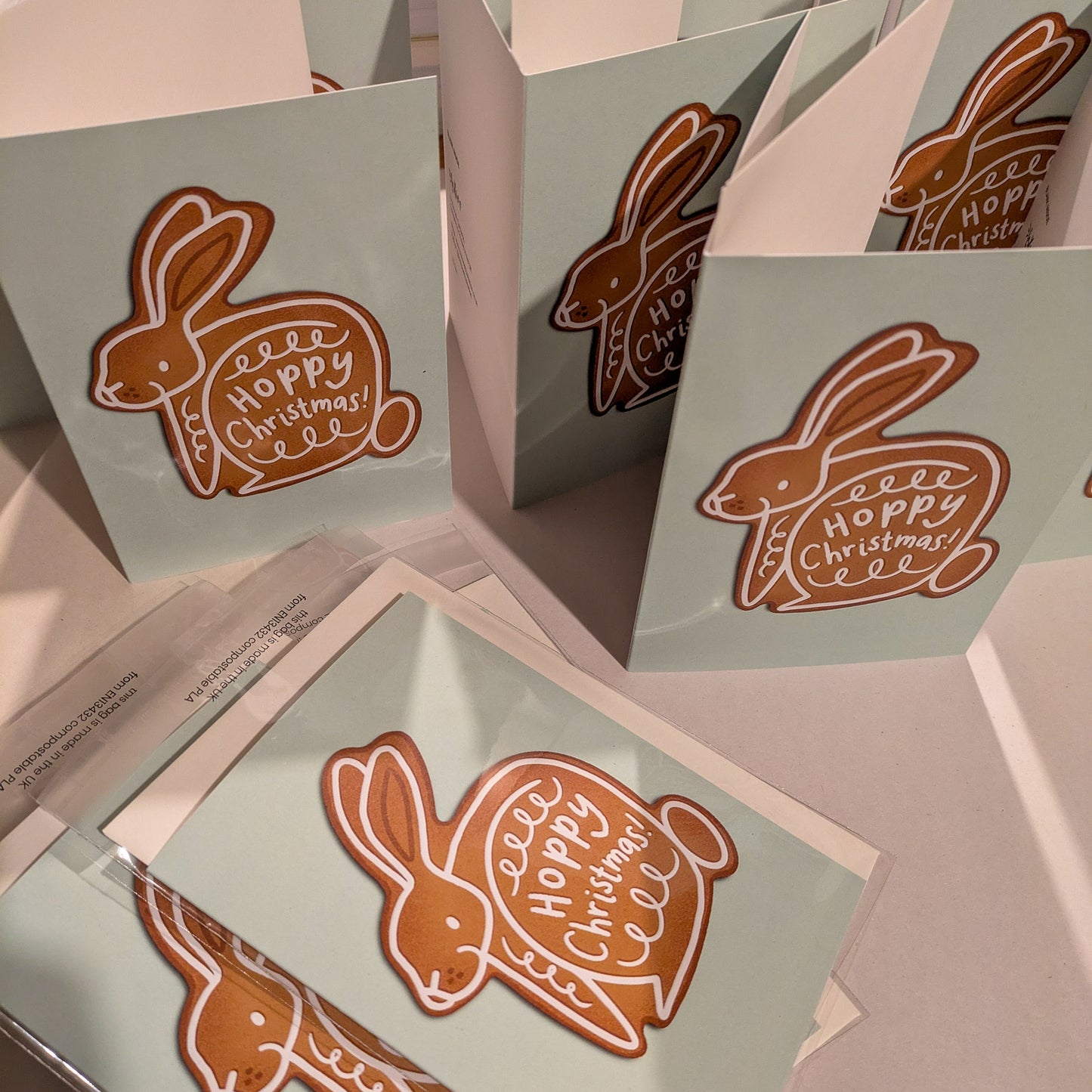 Gingerbread Rabbit Hoppy Christmas Card