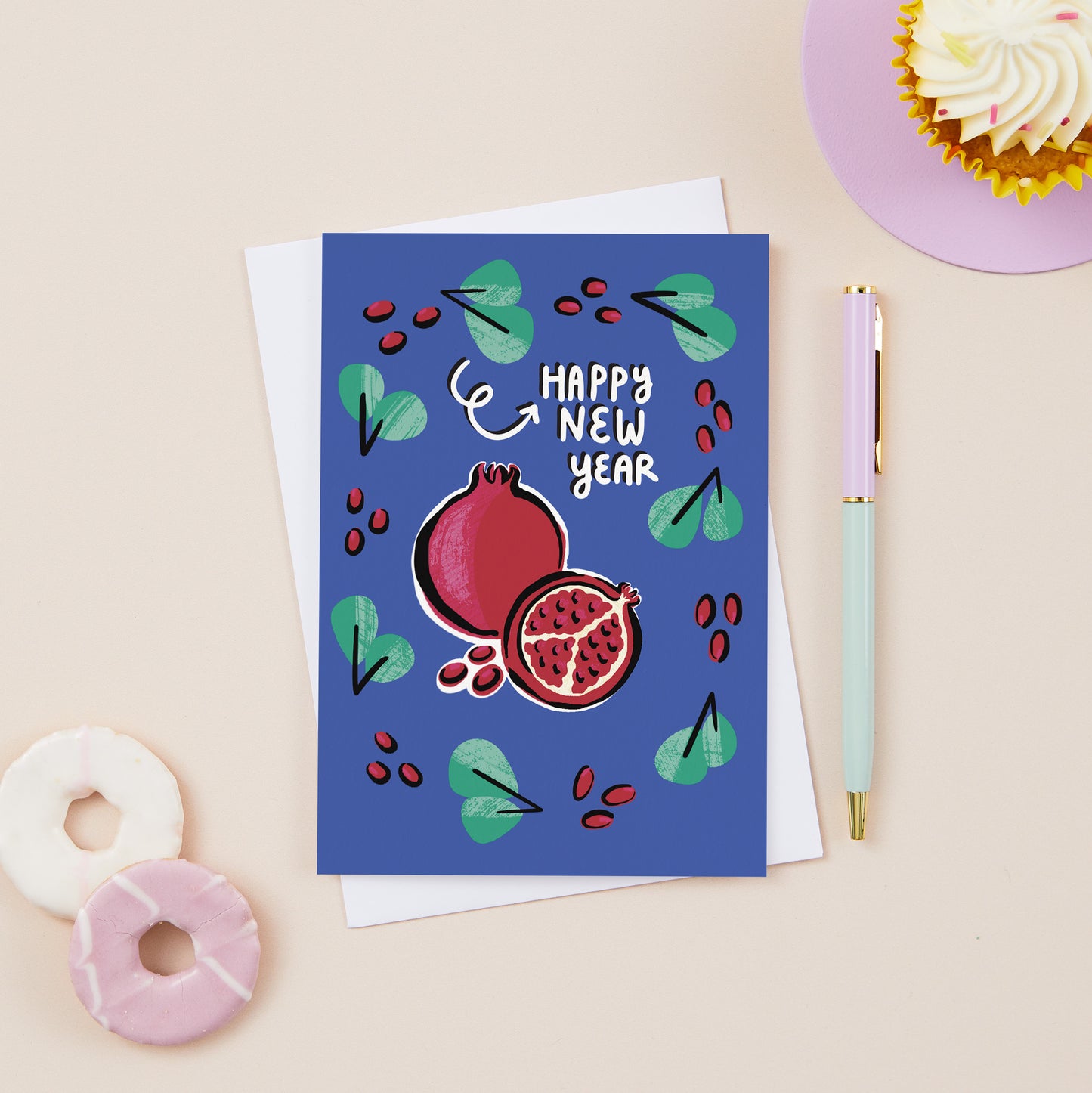 Pomegranate Happy New Year Card