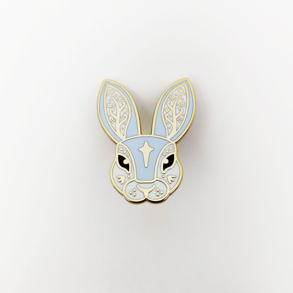 Blue Fairytale Rabbit Enamel Pin in Gift Box