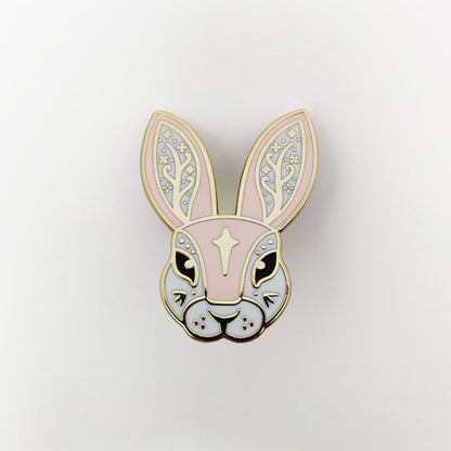 Pink Fairytale Rabbit Enamel Pin in Gift Box