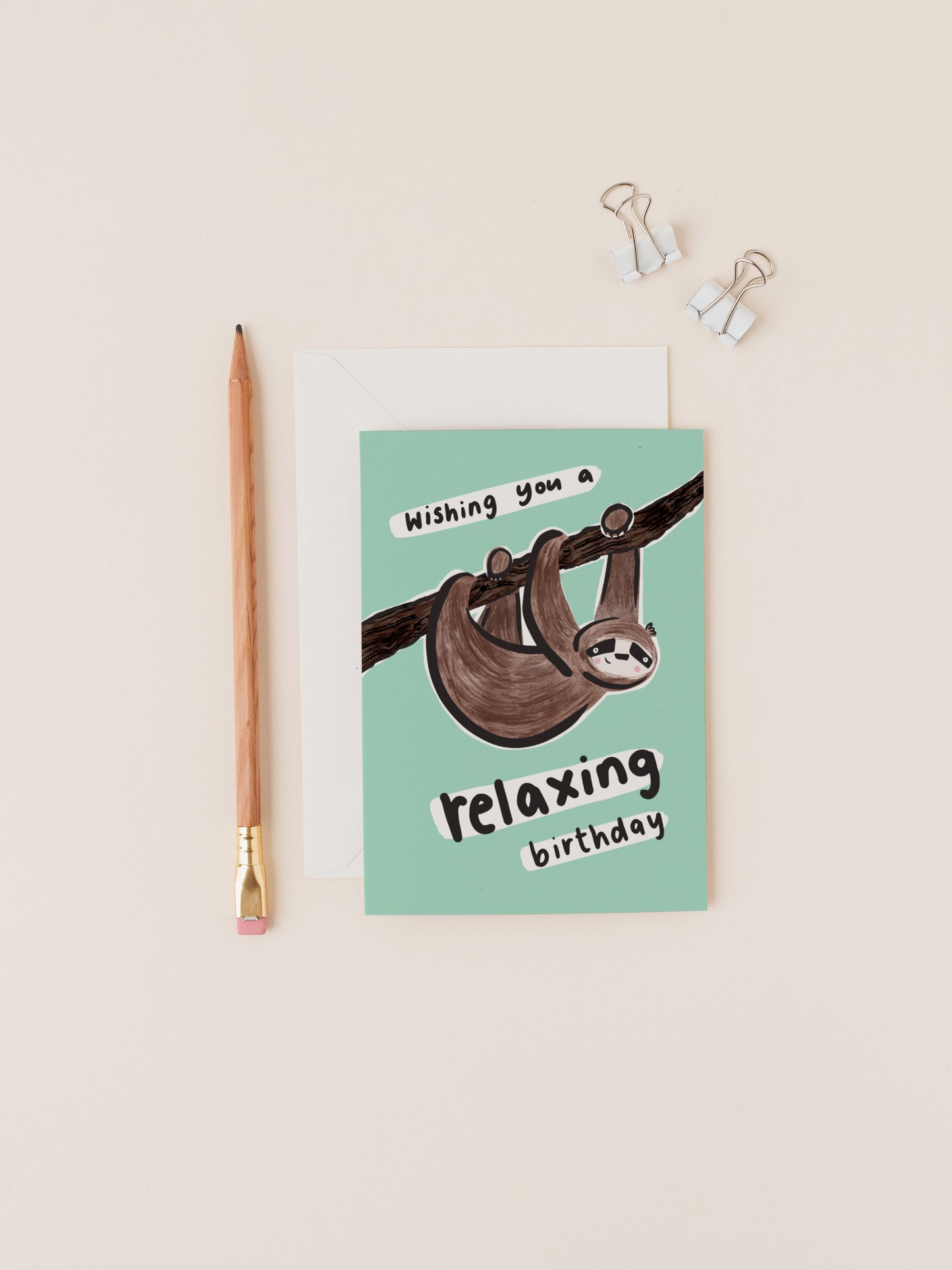 Sloth Relaxing Birthday Card
